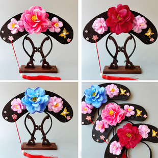 女童格格帽旗头发箍儿童中国风宫女头饰发卡发饰汉服旗袍舞蹈配饰