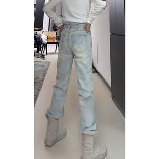 爆款 裤 子显瘦时尚 小个子蓝色牛仔裤 直筒裤 新款 窄版 女士2026年春季