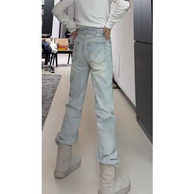 2025年冬季新款窄版直筒牛仔裤女