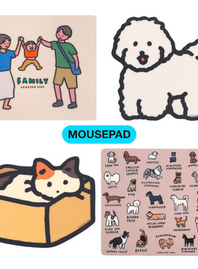 韩国ZEROPERZERO可爱插画PVC卡通家用办公电脑鼠标垫超薄防滑垫