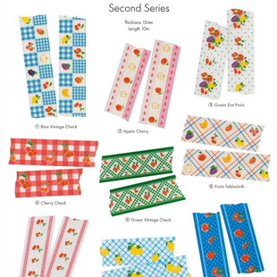 韩国fruitfries美纹复古花纹手帐纸质胶带贴纸可撕咕卡素材装饰贴