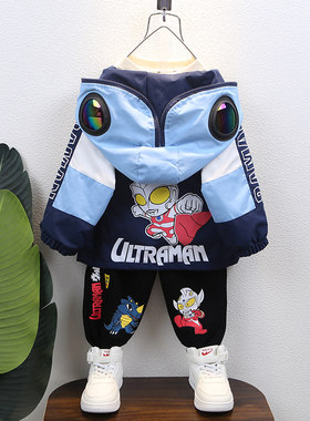 奥特曼衣服男童套装春秋款