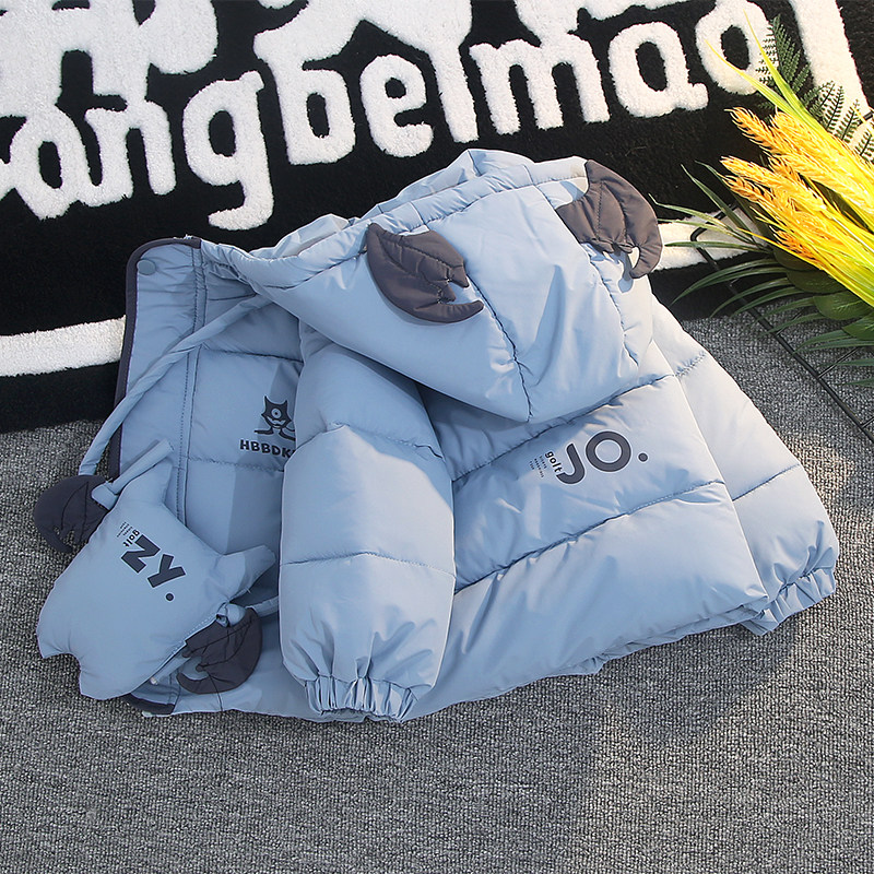 男童冬季加绒加厚棉袄套装2025新款儿童冬装挎包防寒外套两件套潮