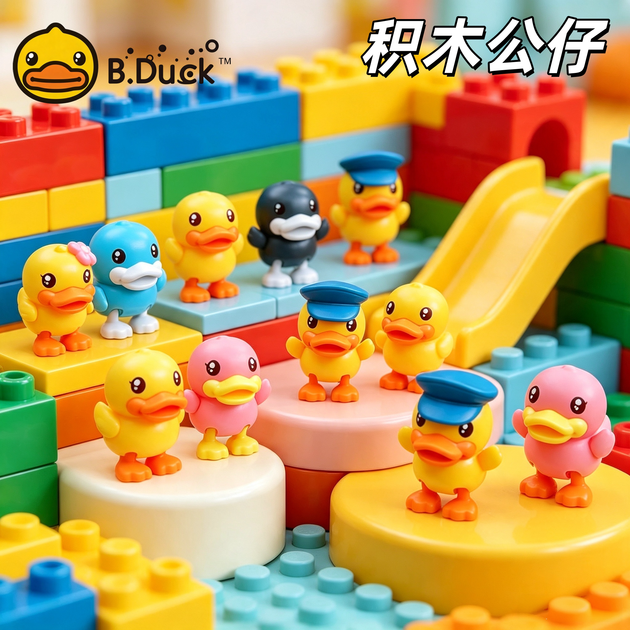 小黄鸭儿童宝宝拼插积木益智玩具图片