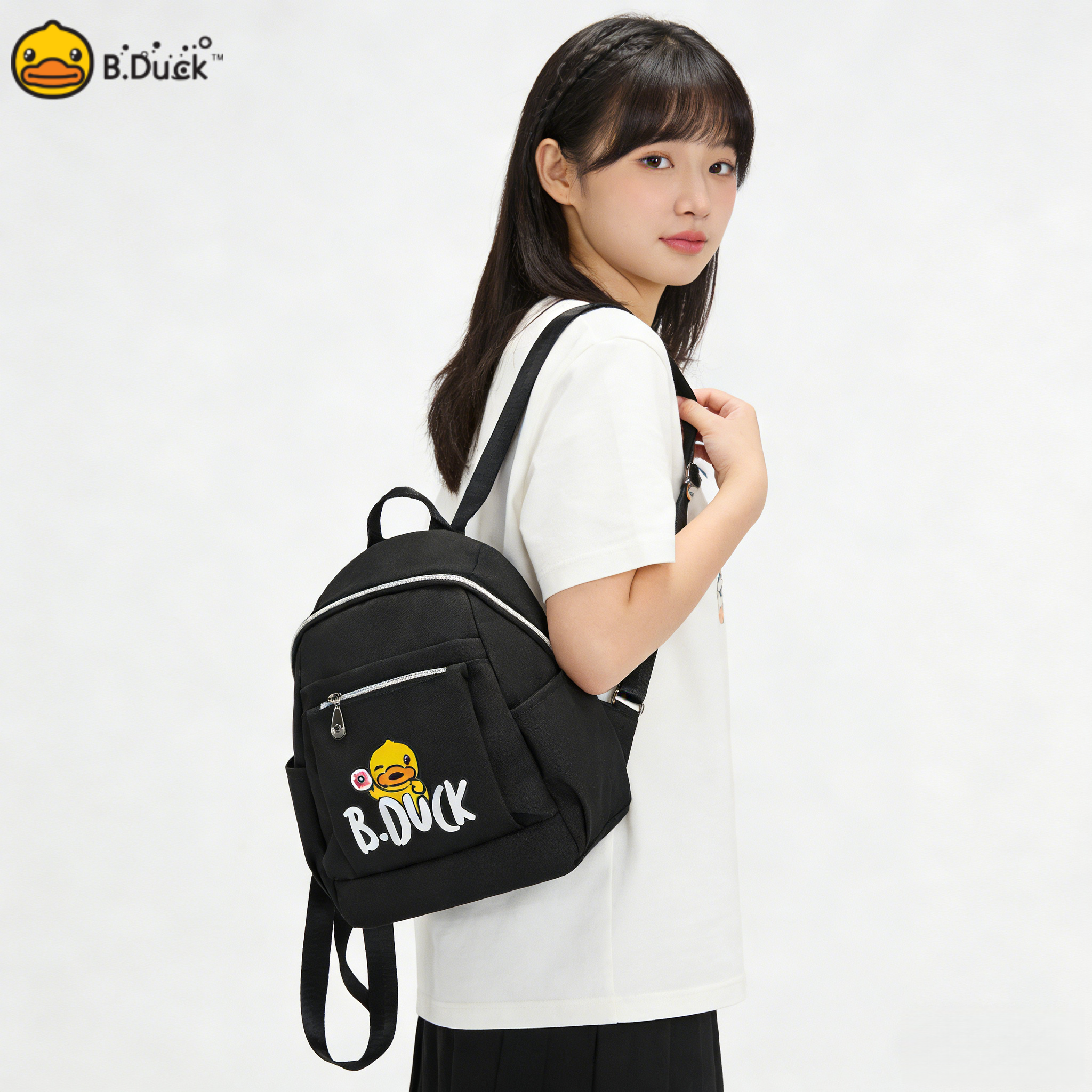 B.Duck小黄鸭爱心甜甜圈背包