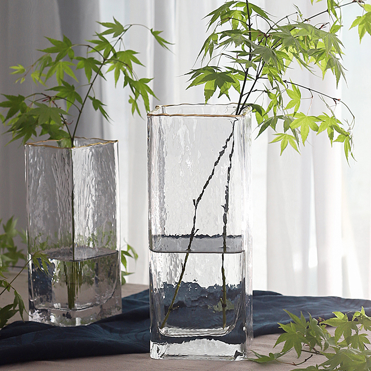 拾物现代描金边水晶质感插花瓶