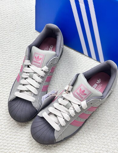 adidas originals Superstar2 正品低帮板鞋男女同款灰褐色LA3776