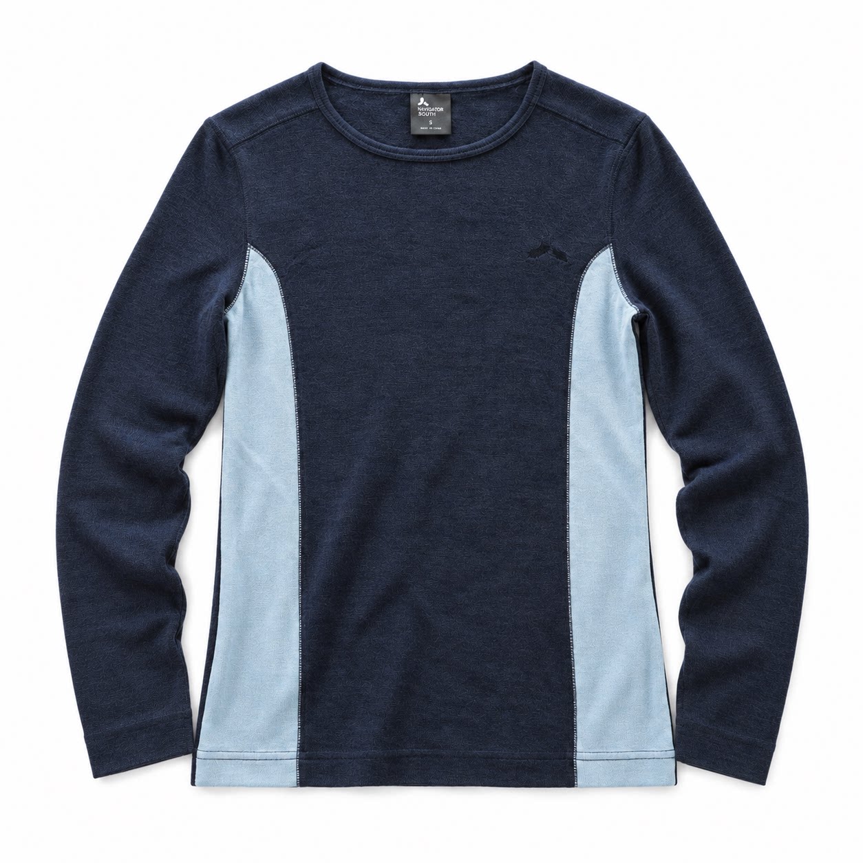WOOLMARK 原标 100% 美利奴羊毛拼色圆领修身打底羊毛衫可贴身穿