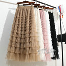 蓬蓬粉色长裙子 黑色网纱蛋糕裙纱裙半身裙女秋冬2025新款 冬季 长款