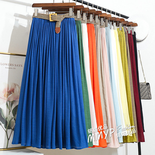 2026新款 半身裙女夏季 显瘦A字裙长裙 垂感大摆仿棉麻长款 夏天薄款