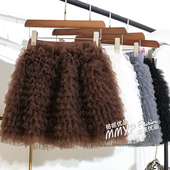 蓬蓬蛋糕裙短裙半裙 新款 秋冬美式 辣妹性感网纱拼接半身裙女春季