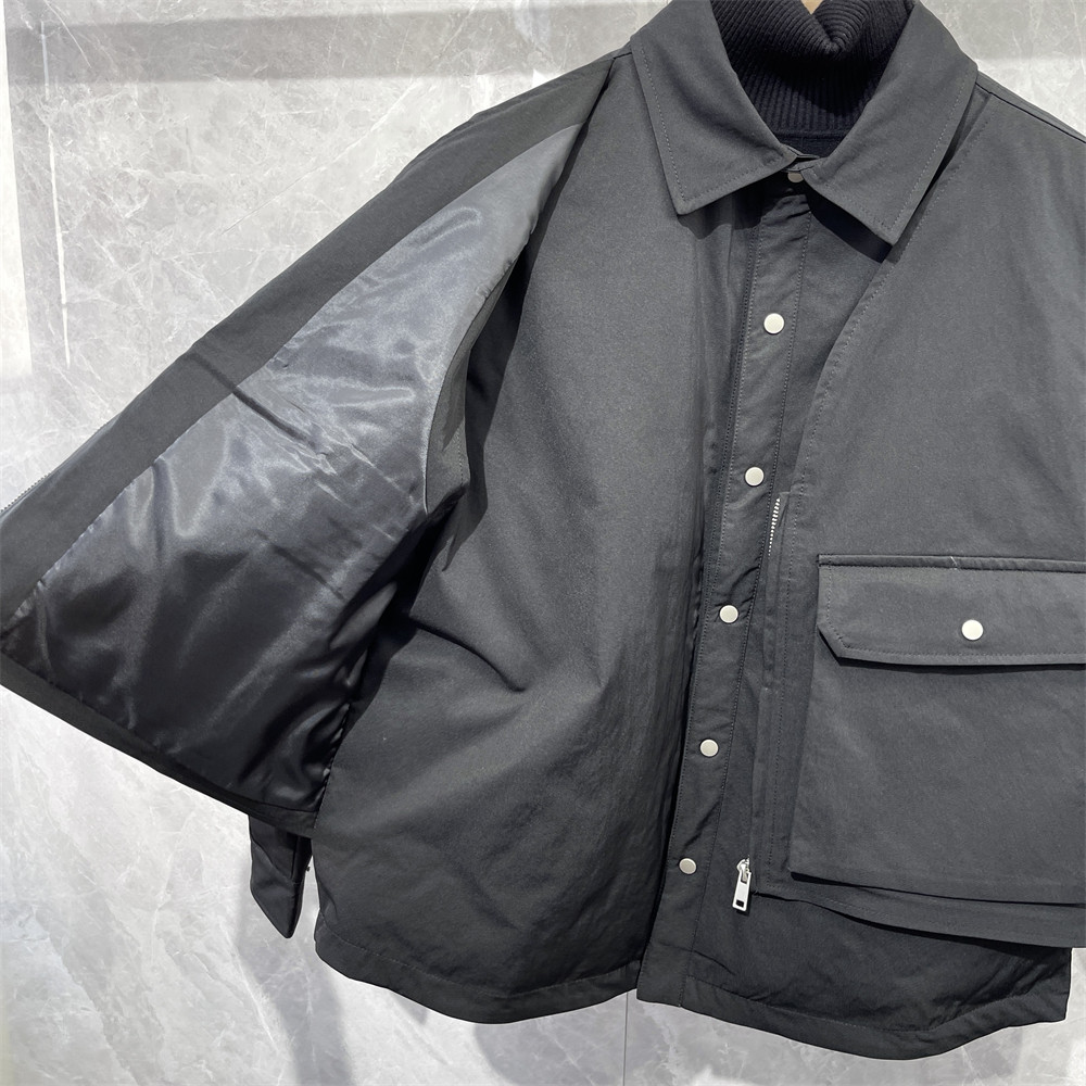 WINTER NEW KOREAN VERSION OF THE DESIGN LAPEL PADDED CLOTHES MENS PERSONALITY FAKE TWO PIECES OF FASHION WARM JACKET JACKET PADDED CLOTHES
