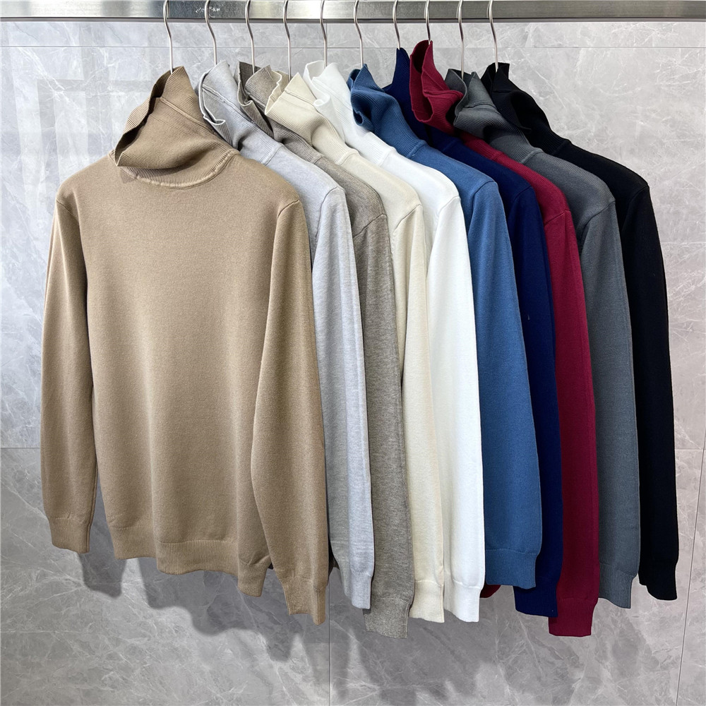 KOREAN WINTER HIGH COLLAR PULLOVER KNITTED SWEATER MENS KOREAN VERSION SLIM ALL-MATCH SOLID COLOR HONG KONG STYLE WARM BOTTOMING SHIRT TIDE