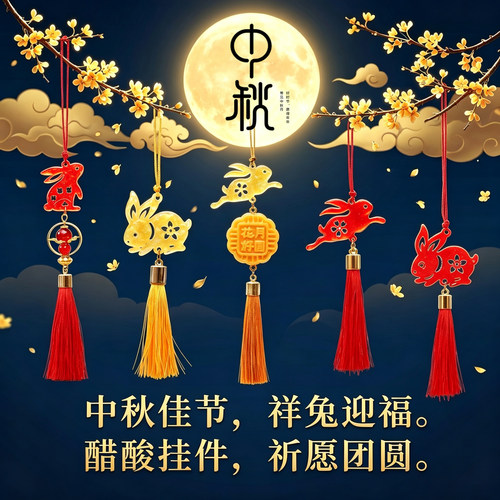 中秋节挂饰小兔子礼品创意手机链