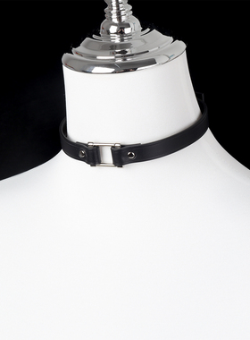 极简小方扣真皮锁骨链女手工定制