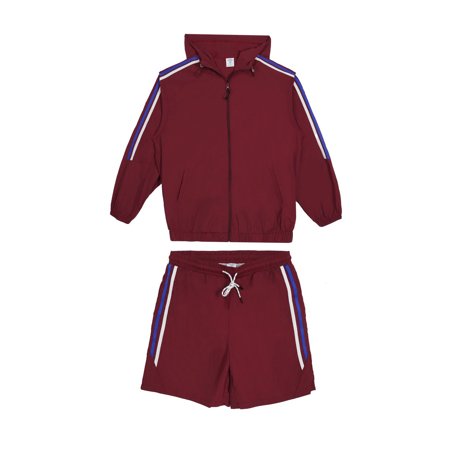 RSFD|2025春夏新款户外情侣休闲运动连帽套装潮牌杠条防晒服男