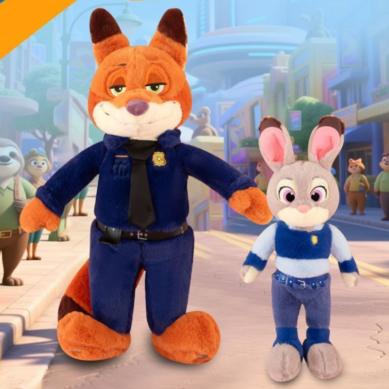 新款疯狂动物城尼克玩偶儿童卡通毛绒玩具朱迪公仔女生大号布娃娃