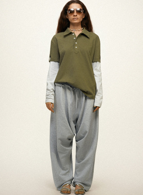 Undulate 甄选厚实全棉 双腰头落档自然褶皱 舒适秋冬长裤