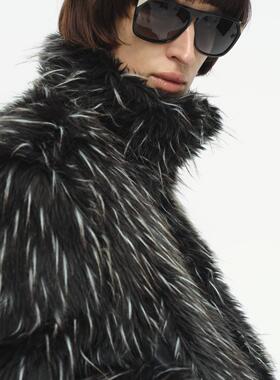 Undulate 内里夹棉 短款保暖 特殊面料皮草夹克