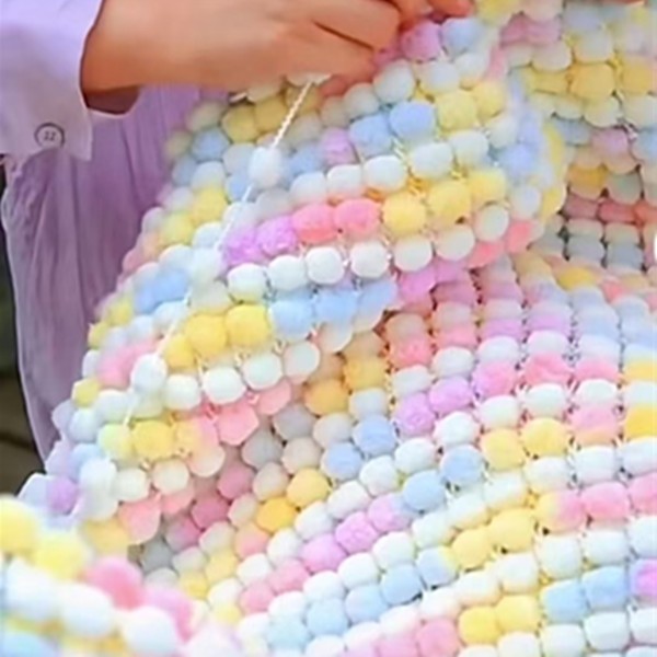 小号球球线手工编织diy盖毯空调毯毛毯坐垫脚垫飘窗垫雪粒毛线团