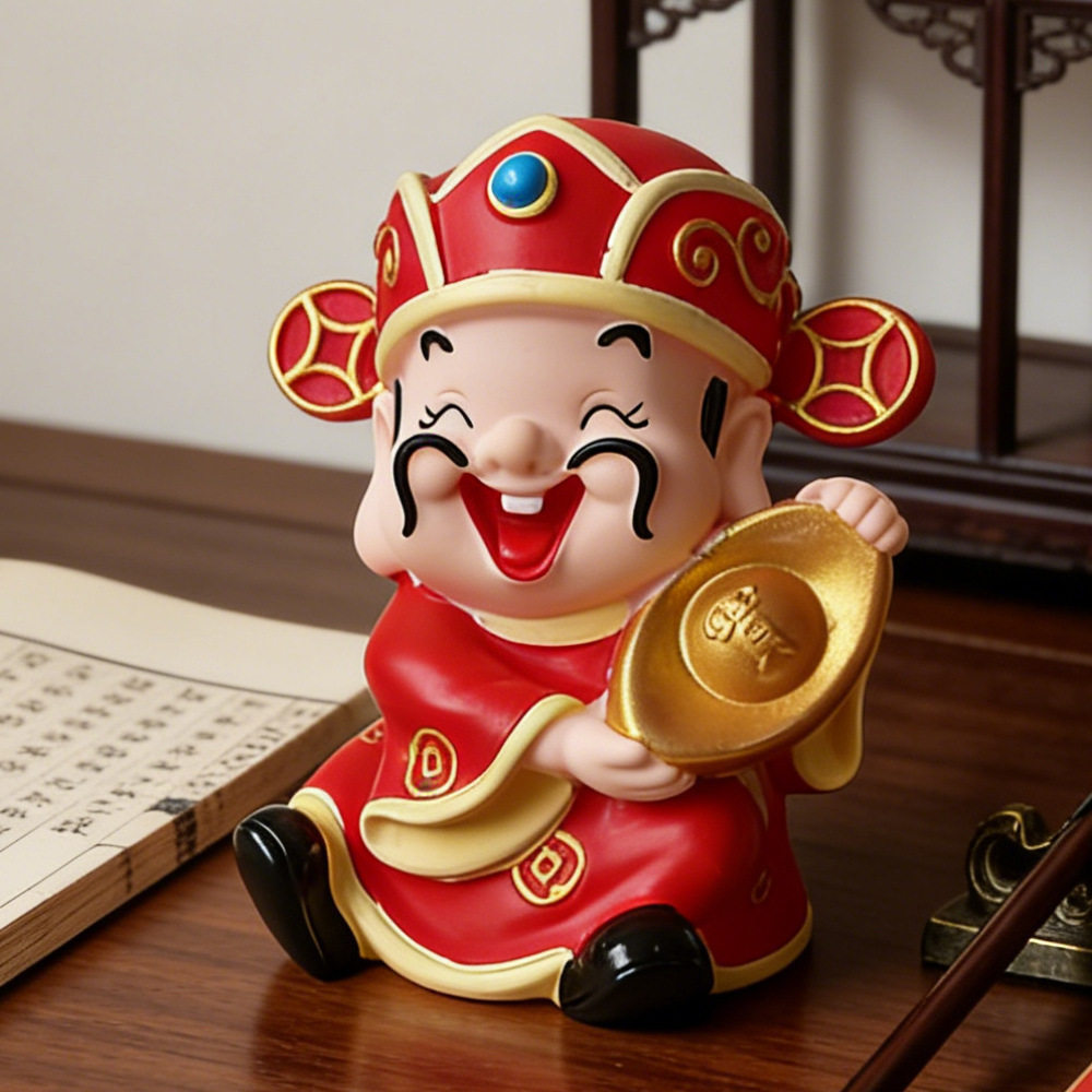 创意公仔财神爷存钱罐摆件国潮高颜值办公室装饰新年祝福礼物送礼