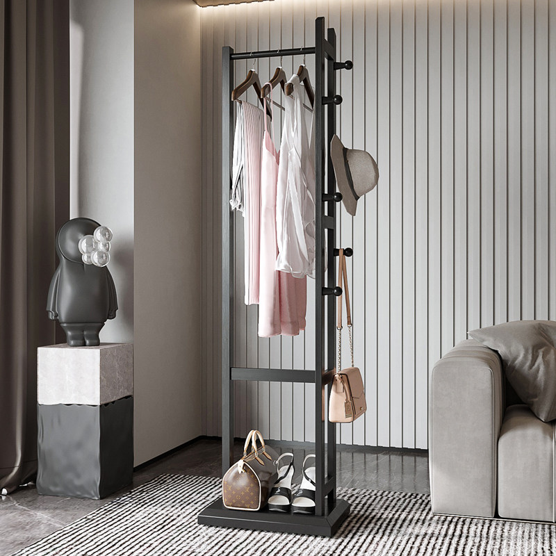 创意实木落地衣帽架家用网红衣服架子室内客厅简约现代卧室挂衣架