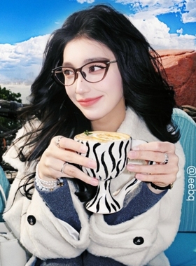 派丽蒙眼镜框85151猫眼女士近视网红大框显瘦眼镜架玳瑁新款配镜