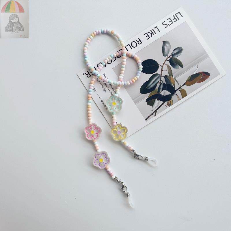 HEADPHONES ANTI-CHAIN MASK CHAIN LANYARD GLASSES LANYARD ANTI-CHAIN MASK CHAIN BEADING FRESH FLORETS COLOR