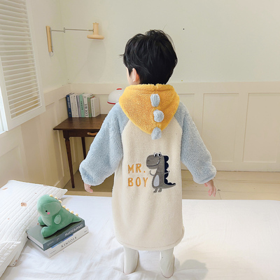 掌击掌家居服睡袍卡通恐龙