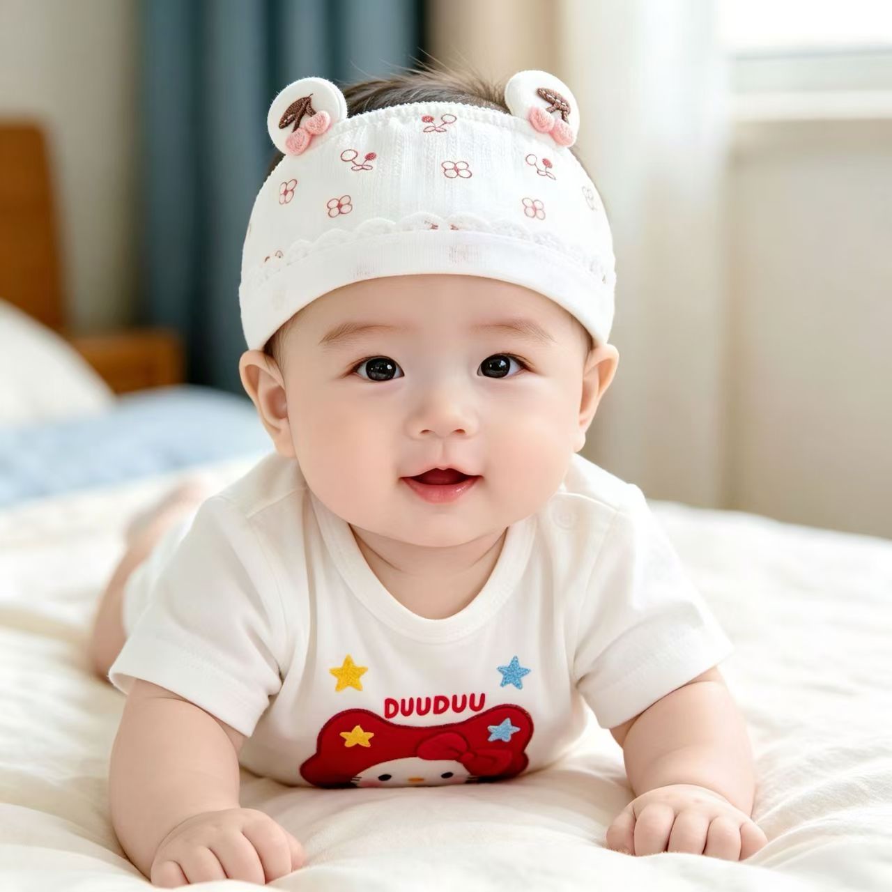 婴儿帽子夏薄款小月龄宝宝
