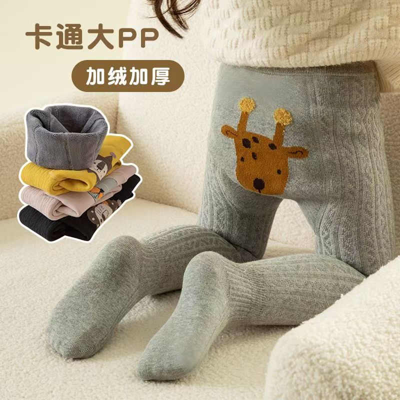 秋冬薄绒女童冬季加绒连裤袜
