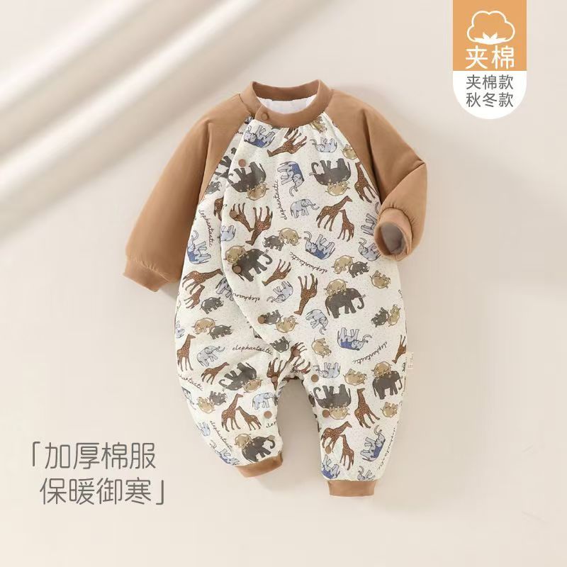 秋冬婴儿加厚棉服连体蝴蝶衣