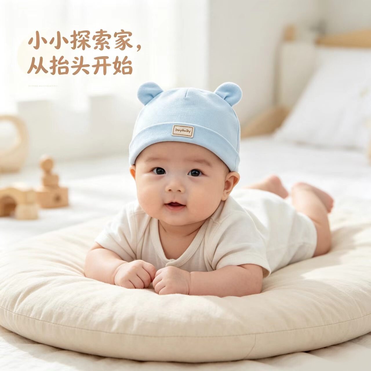 新生儿双层保暖胎帽A类婴幼儿