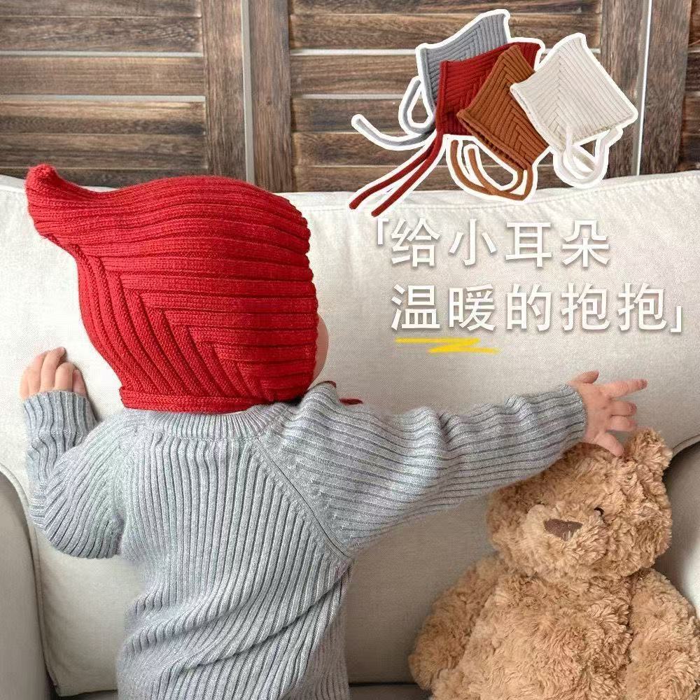 宝宝帽子婴儿秋冬小红帽新年圣诞