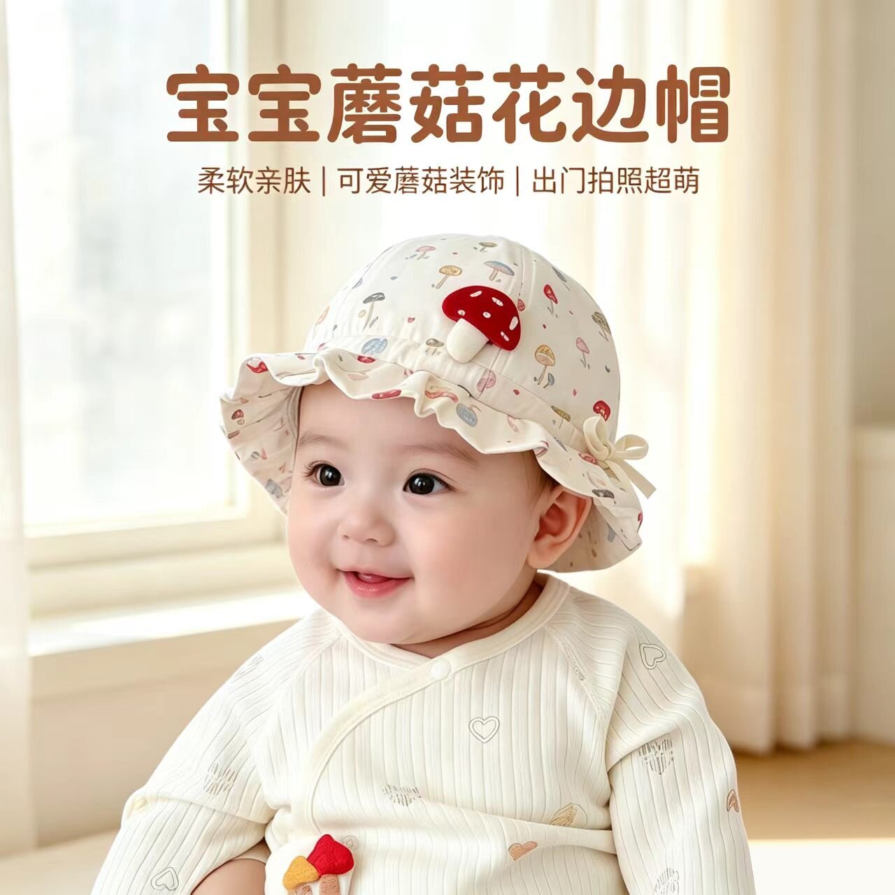 婴幼儿帽子春秋薄款遮阳纯棉