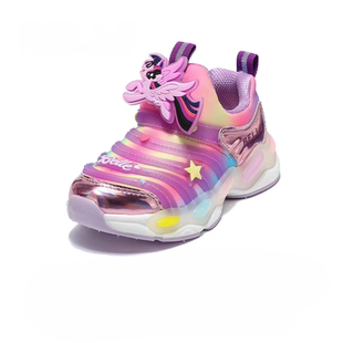 童鞋女童加绒毛毛虫鞋2025秋冬新款儿童软底保暖运动鞋