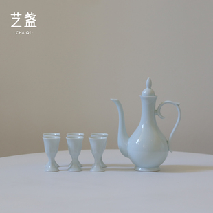 中式陶瓷酒壶装白酒半斤家用古风酒壶酒杯酒具套装分酒器一口杯