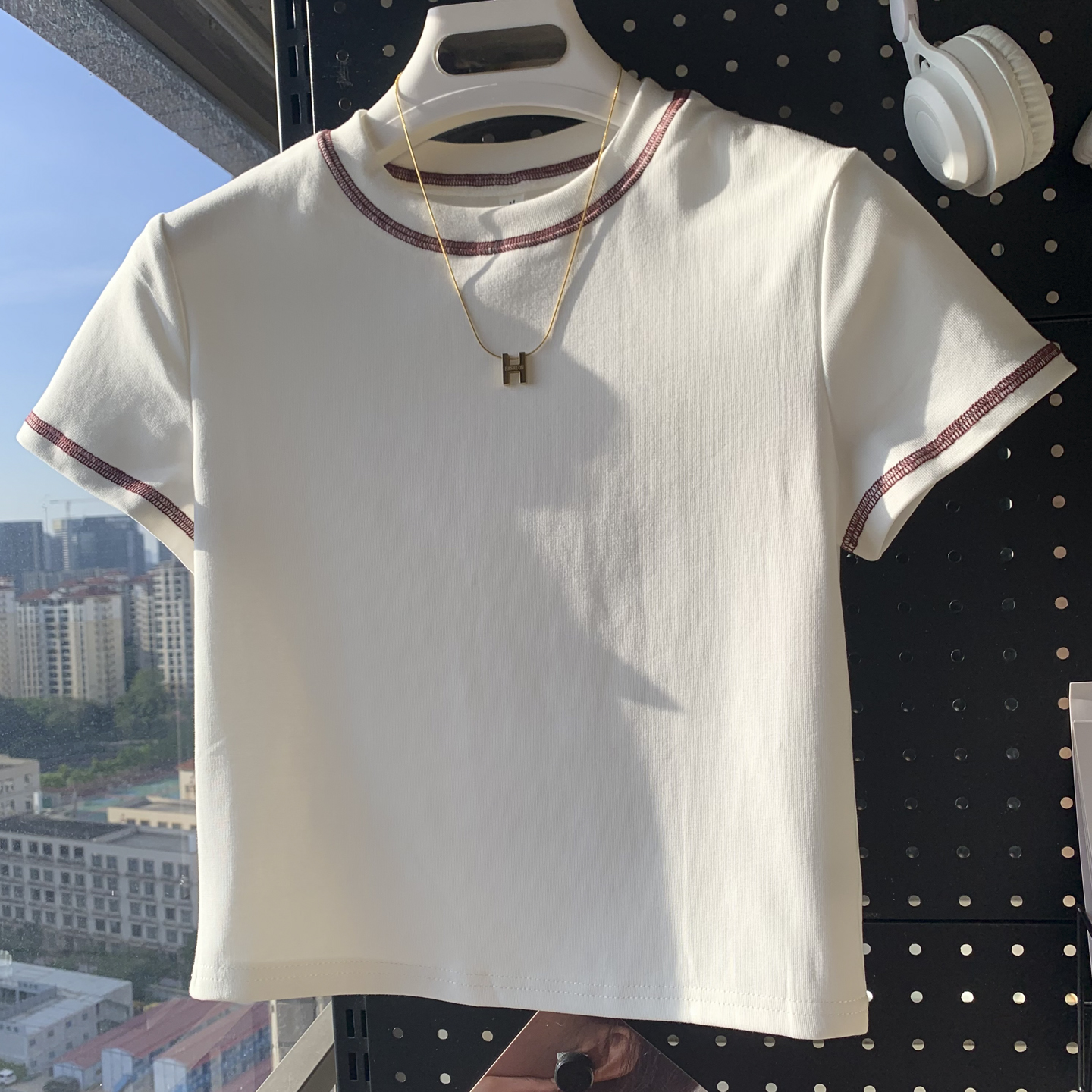 白色短款t恤修身显瘦百搭
