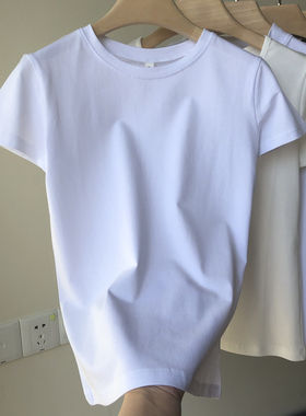 超火cec短袖t恤女装2025新款潮棉质基础款半袖宽松韩版纯色上衣夏