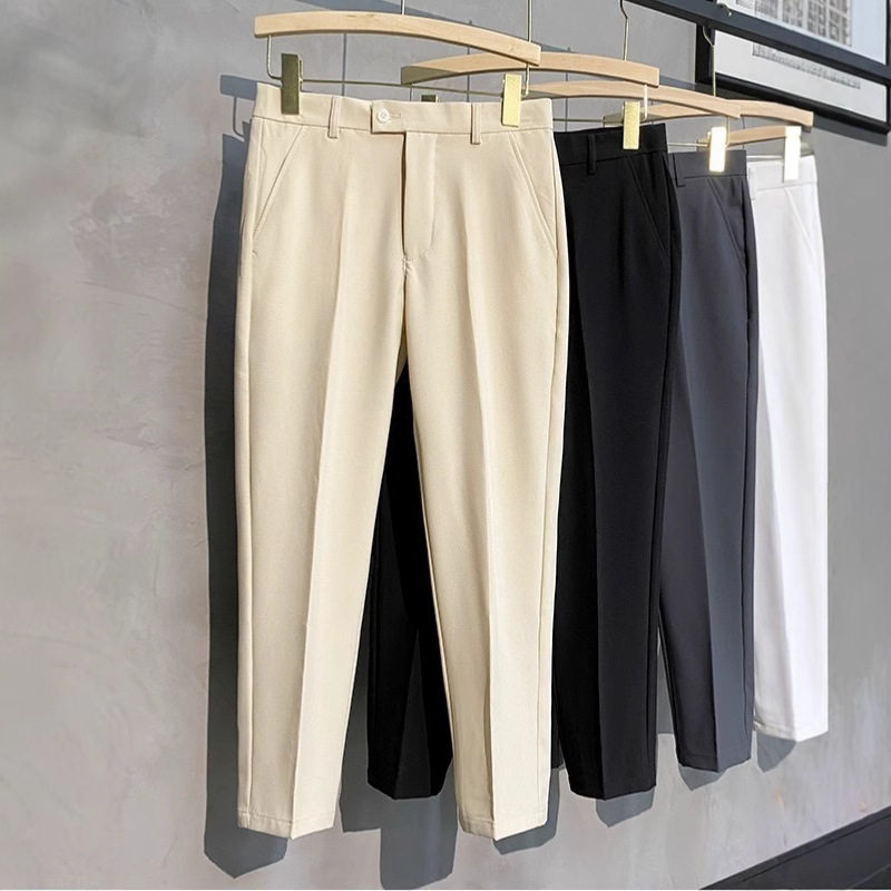 男士西裤男垂感春秋男裤休闲长裤直筒裤子男款坠感九分商务