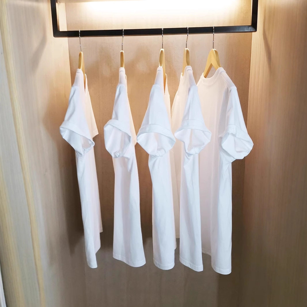 白色短袖t恤 纯棉男打底衫内搭圆领宽松纯色半袖体恤衫纯白上衣夏