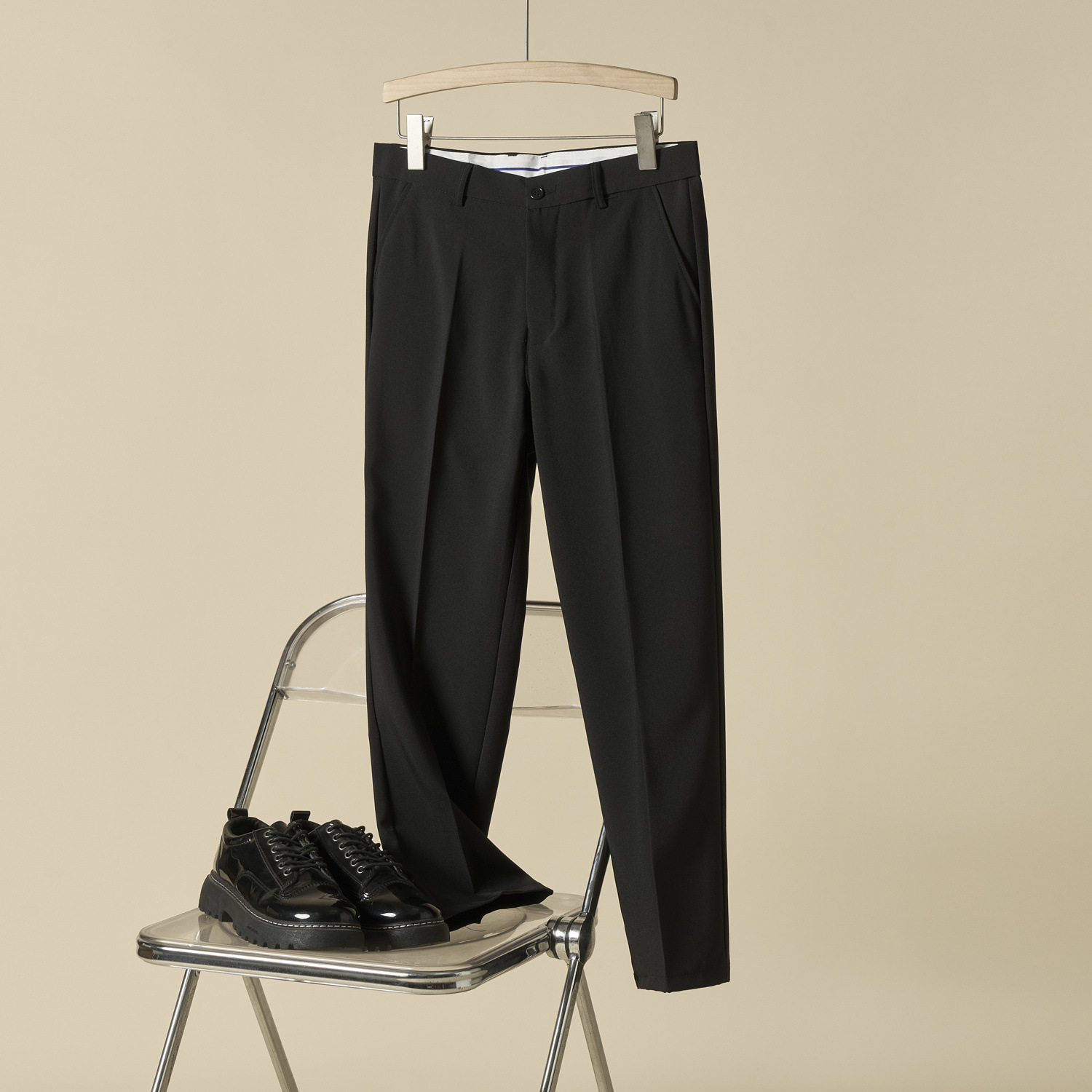 轻熟风西服裤子休闲修身西装裤垂坠感高级感九分西裤锥形小脚