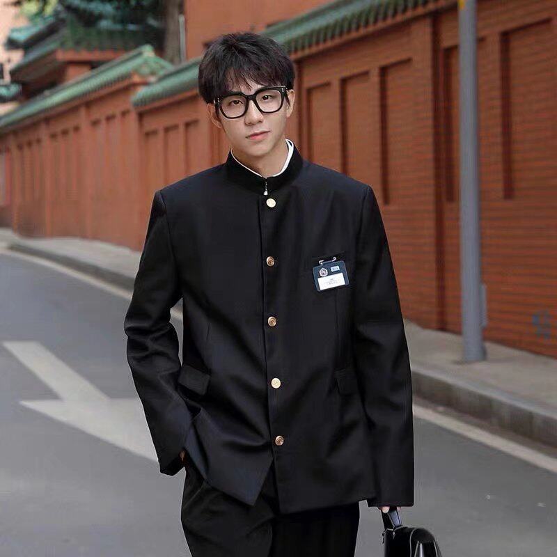 中山装套装日式校服DK制服男生高街痞帅西服三件套高级感炸街