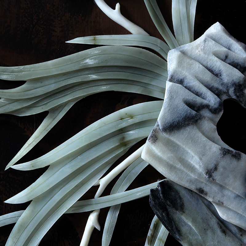 玉雕画挂件客厅书房背景墙壁家居装饰古典中式雕刻梅兰竹菊四条屏