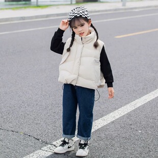 洋气韩版 新款 百搭时髦加厚保暖羽绒马甲 女童冬季 580哈哈家