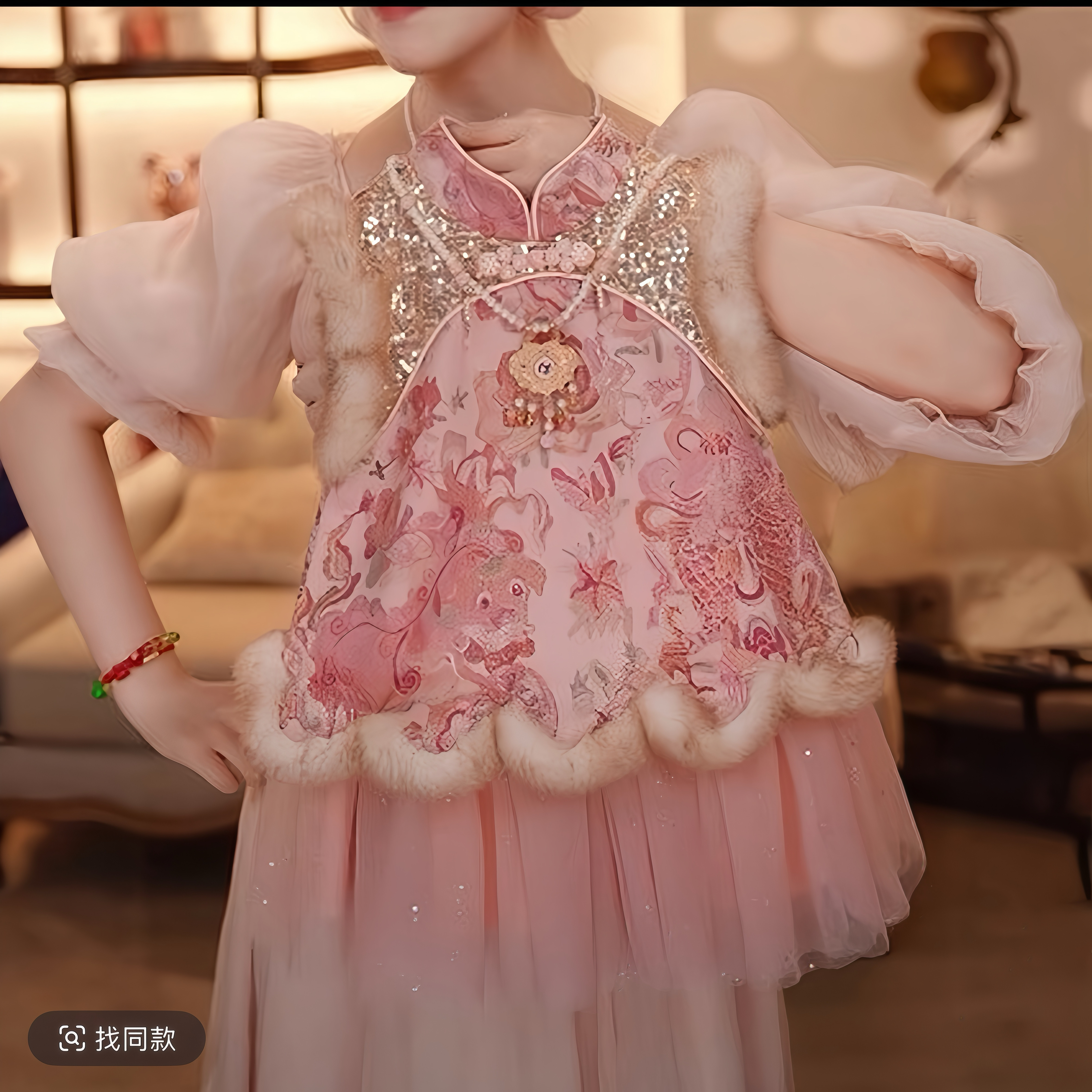 772哈哈家 重工高品质新年装女童秋季新款洋气新中式加绒背心裙,童装/婴儿装/亲子装,连衣裙,淘宝优惠券,粉丝福利购,淘宝优惠卷