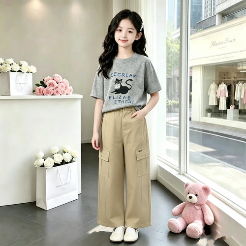 1148哈哈家 特价 女童夏季新款洋气韩版甜美时髦百搭T恤上衣