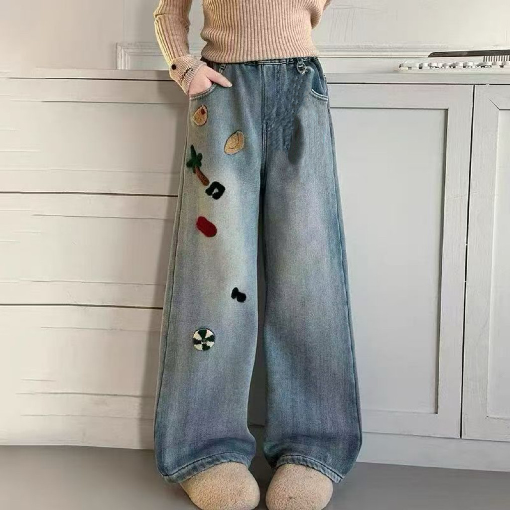 858哈哈家 高品质女童冬季新款韩版洋气时髦百搭加绒牛仔裤,童装/婴儿装/亲子装,儿童牛仔裤,淘宝优惠券,粉丝福利购,淘宝优惠卷