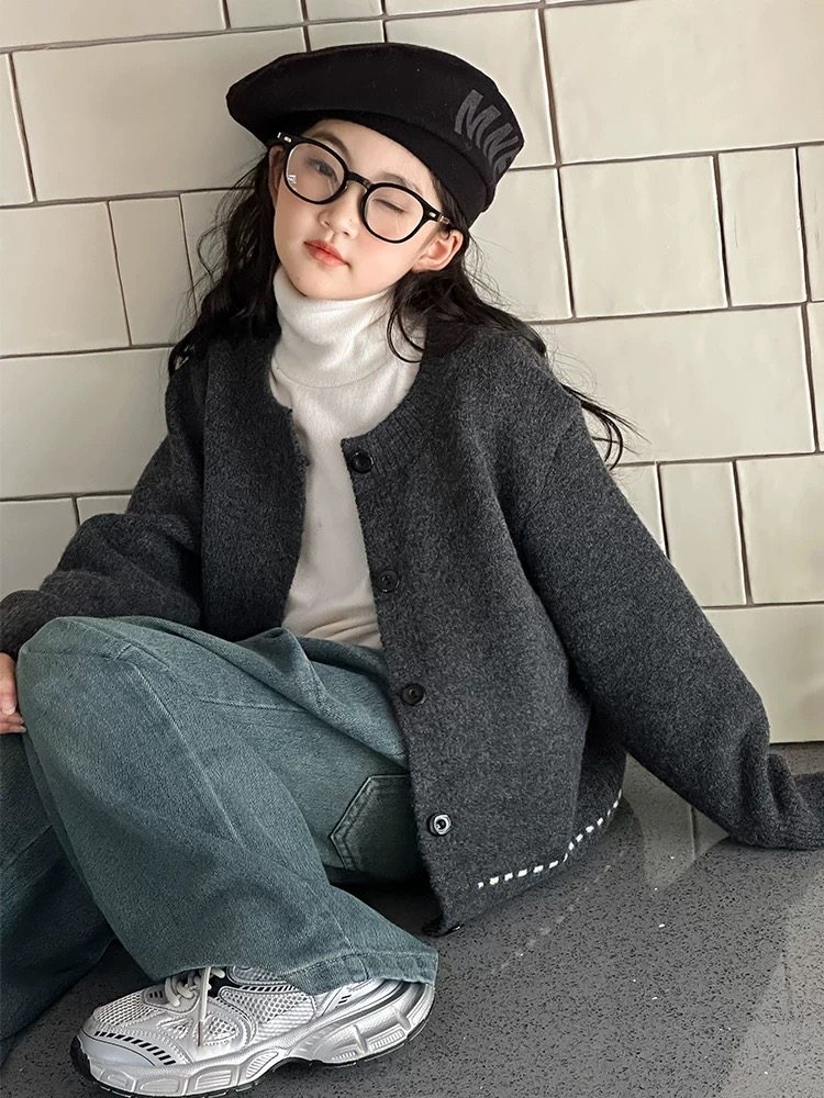 893哈哈家 高品质 女童冬季新款洋气韩版时髦百搭毛衣外套,童装/婴儿装/亲子装,普通外套,淘宝优惠券,粉丝福利购,淘宝优惠卷