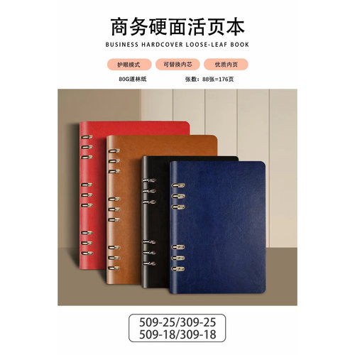睿派RP309-18金本传奇509-25商务办公活页笔记本记事本日记本皮本